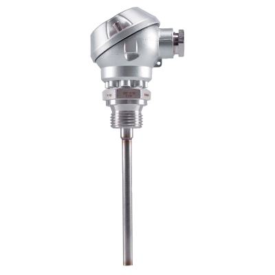 JUMO screw-in resistance thermometer with connection head form J, with stepped protection tube for air measurement (with 1 x Pt to Ø 2.6 mm, with 2 x Pt to Ø 3.5 mm)